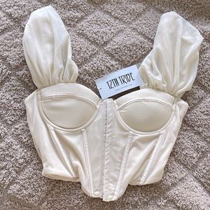 12th Tribe Cream Off The Shoulder Corset Small